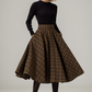 Midi Wool Plaid Swing Winter Skirt 5329