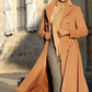 Brown Vintage inspired Winter Long wool coat 2405