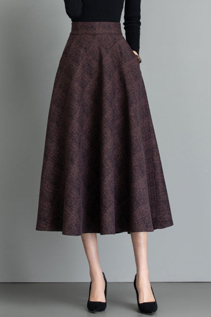 Vintage inspired midi wool skirt 6207