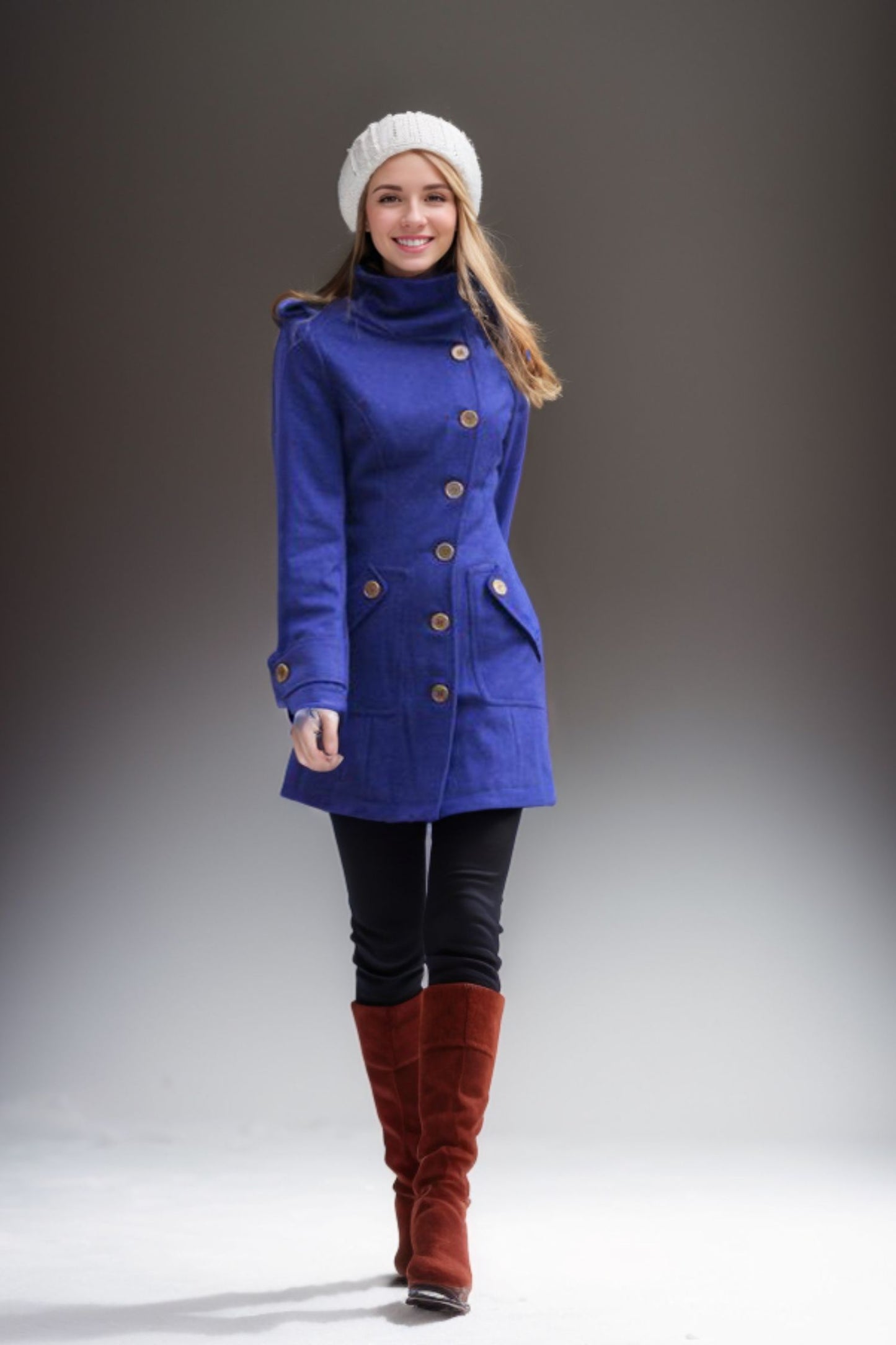 Short womens winter wool coat 5216