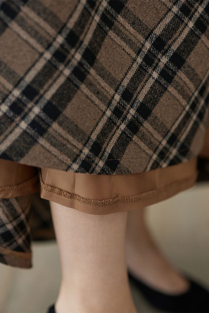 Retro Plaid Winter Autumn Skirt Women 4622