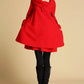 Plus size A-Line pregnant woman red Lapel bride dress 349