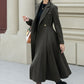 Army green double breasted winter wool coat 5459