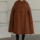 Handmade Wool Hooded Cape – Vintage Winter Cloak Coat with Pockets 6527