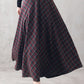 40s Wool Maxi Plaid Skirt Women 3100