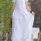 Maxi white layered summer dress women 2875-Size XS #YY04372