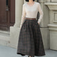 A line plaid midi winter wool skirt 5315