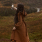 Dark Brown Long Hooded Wool Coat Women 4736