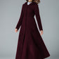 Elegant Hooded Wool Coat – Vintage Inspired Maxi A-Line Winter Outerwear 6304