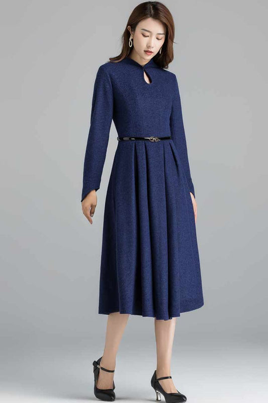 Vintage inspired Modest wool dress 2401