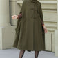 Military green wool winter cape coat 5351