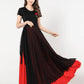 Swing summer chiffon skirt with black wrap outfit  5198