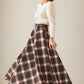 Maxi wool plaid skirt for women 4625