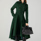 Vintage inspired green long wool coat 4604