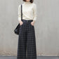 High Waist Women's Plaid Straight Wide Leg Pants 5402