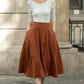 Button Down Midi Linen Skirt 5689