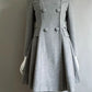 Gray double breasted winter wool coat 5290