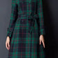 Double breasted winter plaid wool coat 5293