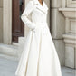 White Double Breasted Long Wool Coat 3235