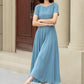 Blue swing midi summer prom chiffon dress 5147