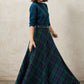 Vintage Inspired Long Wool Plaid Skirt 5258