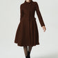 vintage brown knee length wool coat 6309