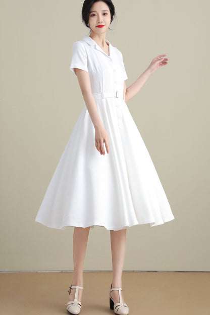 1950s Retro Swing Midi Dress Women 3271