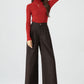 Wide leg long winter wool pants women 5318