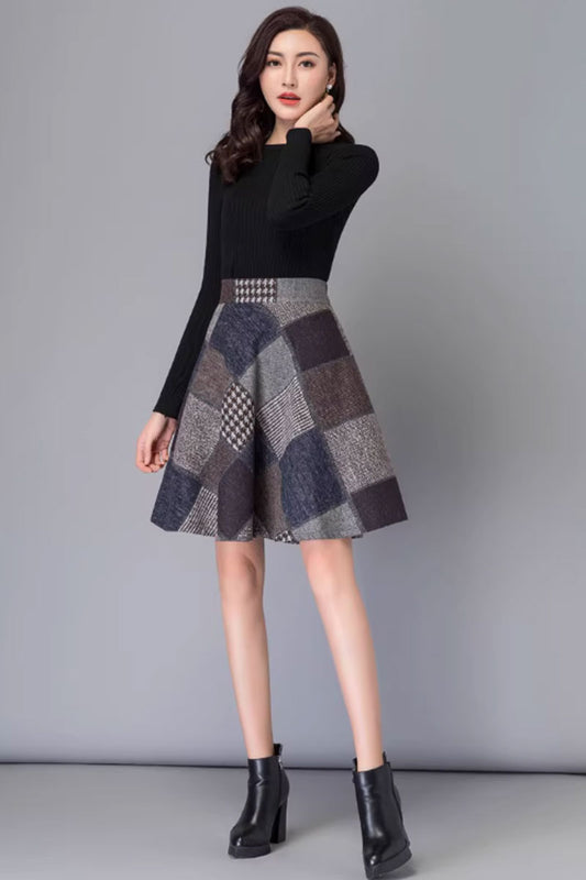 Skater winter wool skirt for women 4655-1