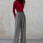 Wide leg winter long wool pants women 5320