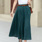 Dark Green Midi skirt with pockets 4970