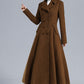 Women's Brown Long Wool Coat 3238