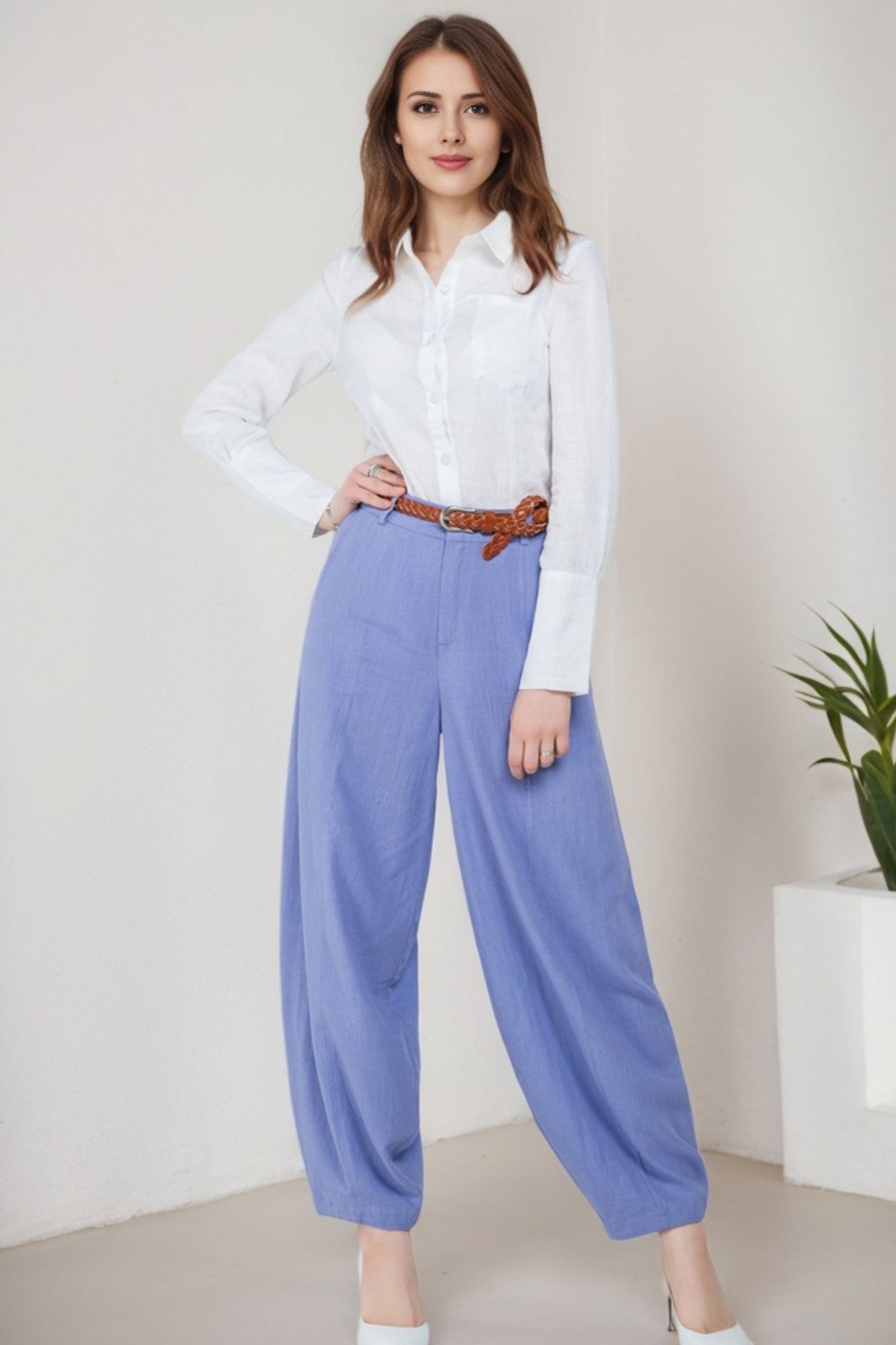 Womens Casual summer linen slacks 5913