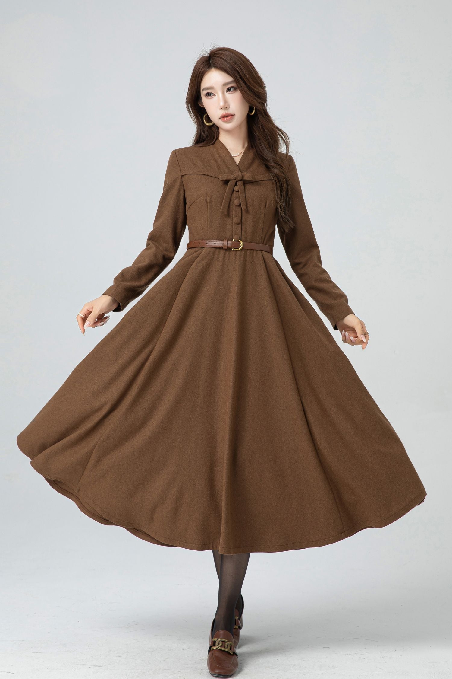 Vintage Inspired Wool Dress 5300 Xiaolizi Vintage Inspired Wool Dress 5300 Xiaolizi