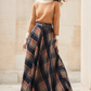 Handmade Women's Vintage Plaid Wool Long Skirt - Winter High Waist 5275