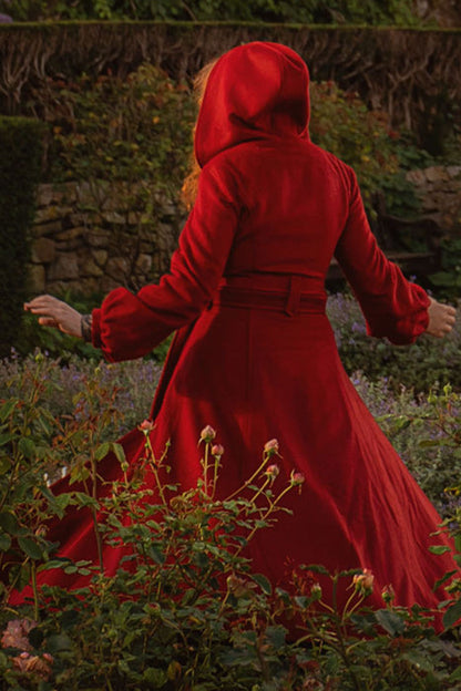Lantern sleeve hooded wool coat 3161