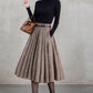 Women's Retro Plaid Wool Skirt Midi 5405