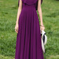 Prom purple chiffon dress with cape 4982