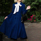 Double breasted maxi blue wool coat 2410