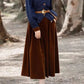 Blue top with brown velvet skirt 5545