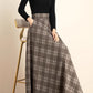 Plaid a line winter long wool skirt 5421