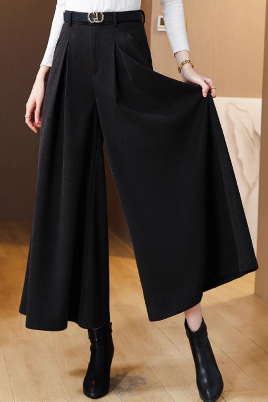 High waist loose fitting wool pants 6372