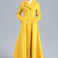 Yellow Winter Long Wool Coat Women 3234