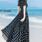 Black and white polka dot prom chiffon dresses HY0030