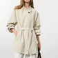 Beige womens short trench coat 5375