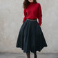 black a line midi wool skirt 5310