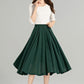 Button down high waist linen skirt 4963