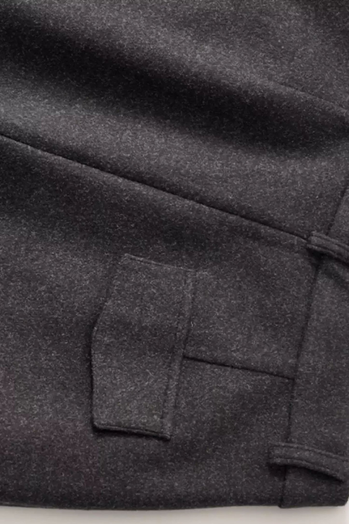Gray wide leg wool pants women 6224