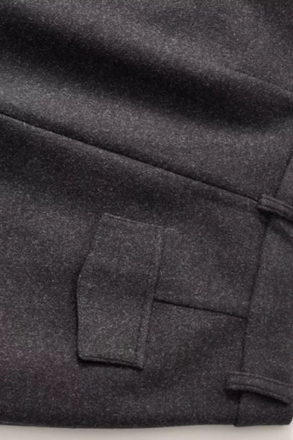 Gray wide leg wool pants women 6224