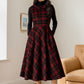 Sleeveless plaid winter wool dress 5478